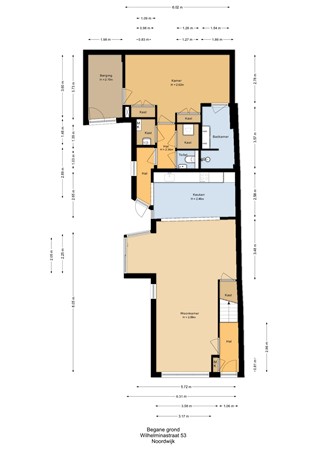 Floorplan - Wilhelminastraat 53, 2201 KB Noordwijk